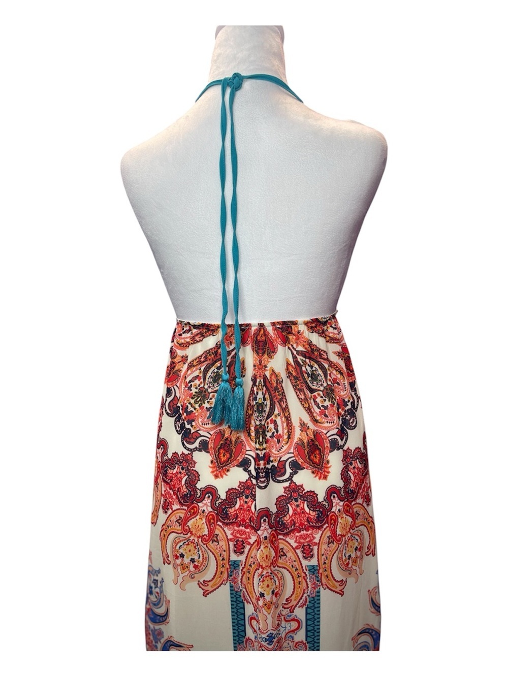 Flying Tomato Teal, Red & White Boho Maxi Dress - Picture 9 of 12